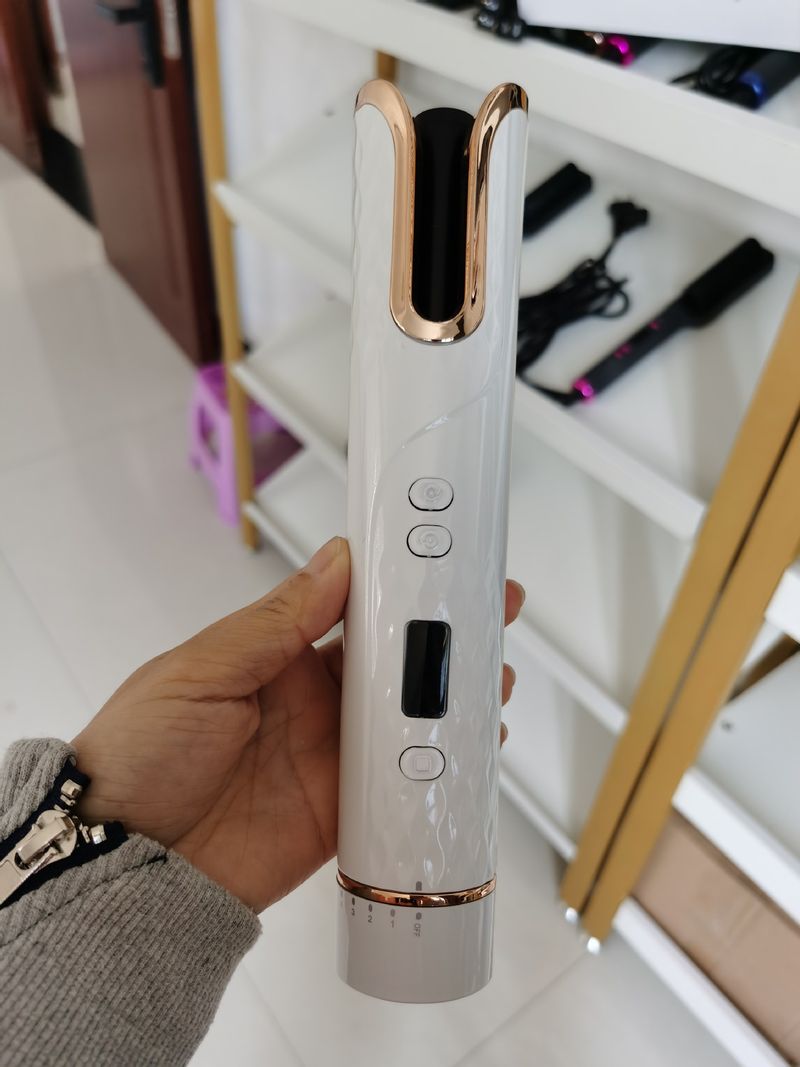 16–20 mm großer, automatisch rotierender Lockenstab mit 10 Temperatureinstellungen, kabellosem Stylingstab mit Keramikbeschichtung, LCD-Display und USB-Aufladung_voghion.com
