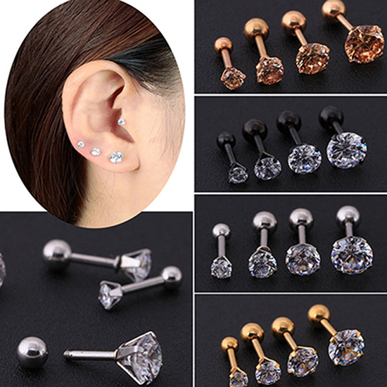 Mannen Vrouwen Strass Kraakbeen Tragus Bar Helix Bovenoor Oorbel Stud Sieraden_voghion.com