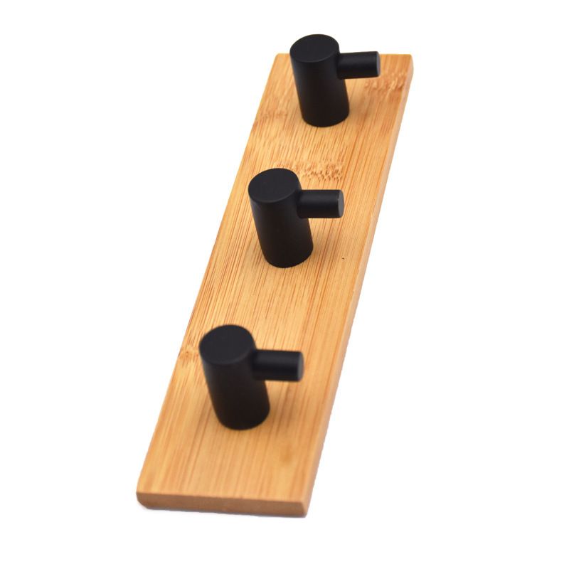 Bamboehouten haken voor keuken en badkamer, decoratieve roestvrijstalen haken zonder pons, hoeden- en handdoekhaken, rechtstreekse levering door de fabriek_voghion.com
