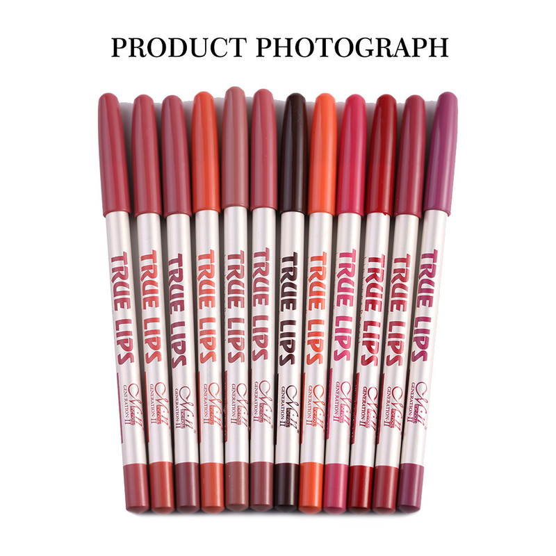 Beauty Care shop 12 pièces lèvres Lipliner maquillage Sexy rouge mat Contour teinte rouge à lèvres stylo imperméable longue durée antiadhésif C stick_voghion.com