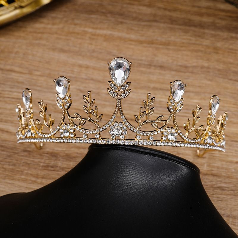 Couronne de mariée coréenne en alliage, diadème rétro en cristal, princesse déesse, fête d'anniversaire, accessoires pour cheveux de mariage_voghion.com