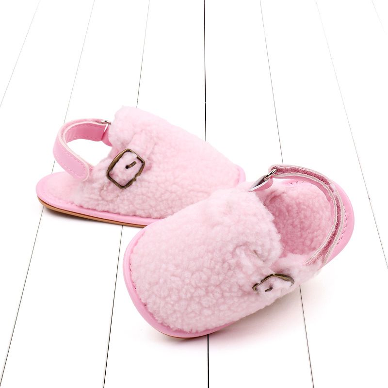 Autumn and winter new lamb wool walking 0-12 months Velcro baby hairy shoes BNB3132_voghion.com