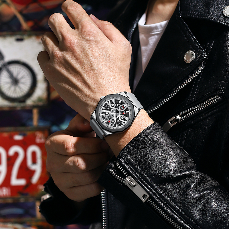 CURREN Orologio da uomo di marca superiore di moda Casual Sport Gel di silice Orologi da polso al quarzo impermeabili per uomo Lancette con data automatica Cl_voghion.com