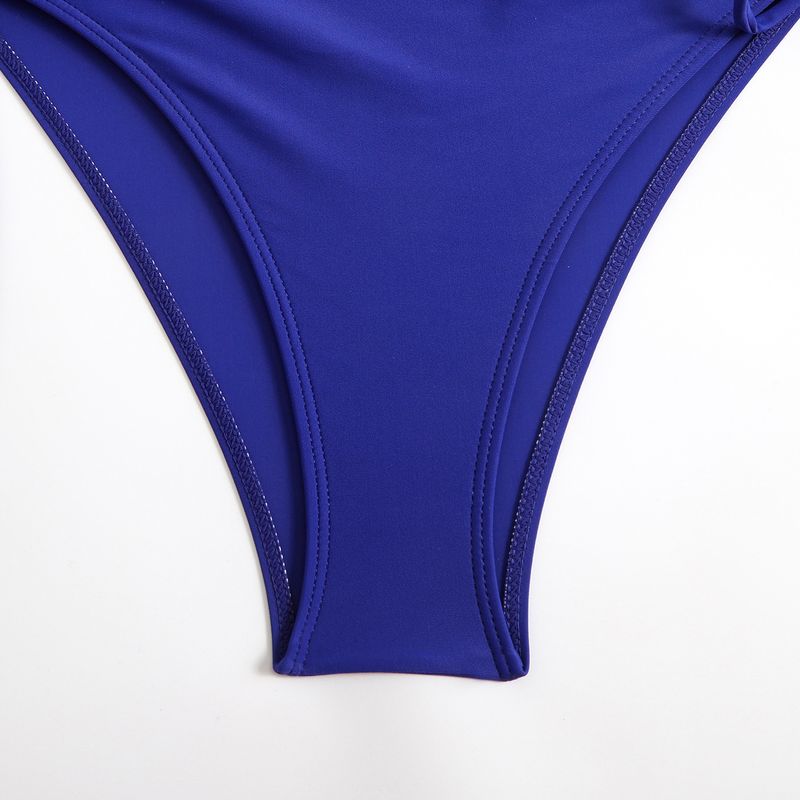 Îmbrăcăminte pentru femei Culoarea Panglică Sexy dintr-o bucată Marime mare plisată Conservator Split Triunghi Costum de baie_voghion.com