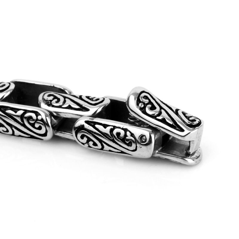 Domineering Totem Elegant Pattern Trendy Titanium Steel Bracelet Accessory Personality Punk Rock Gift_voghion.com