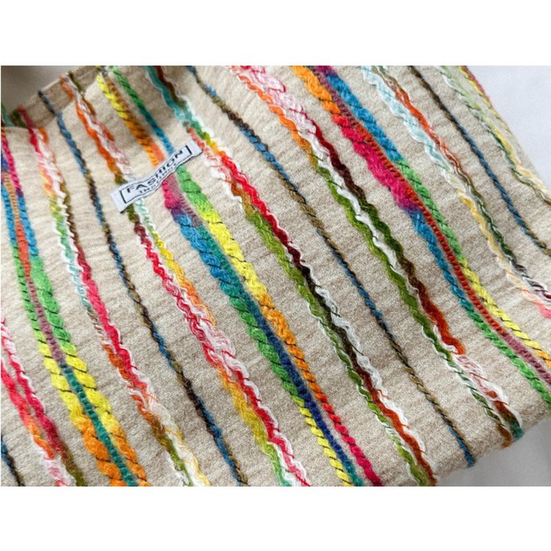 Large Capacity Stripe Handbag 2024 Summer Commuter Fashion Casual Western Style One Shoulder Underarm Tote Bag_voghion.com