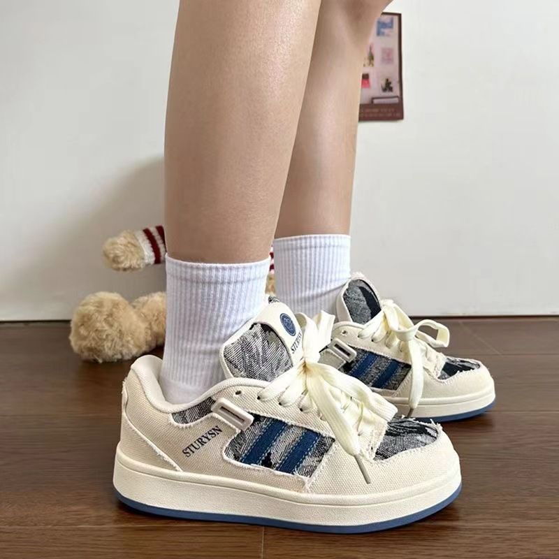 What fish women's niche bread board small white Korean version four season sports shoes learning_voghion.com