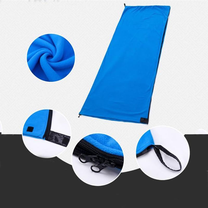 Tragbarer Schlafsack-Liner aus Mikrofaser-Fleece, Reiselaken, Schlafsack, Campingdecke mit Reißverschluss für Outdoor-Campingzelt_voghion.com