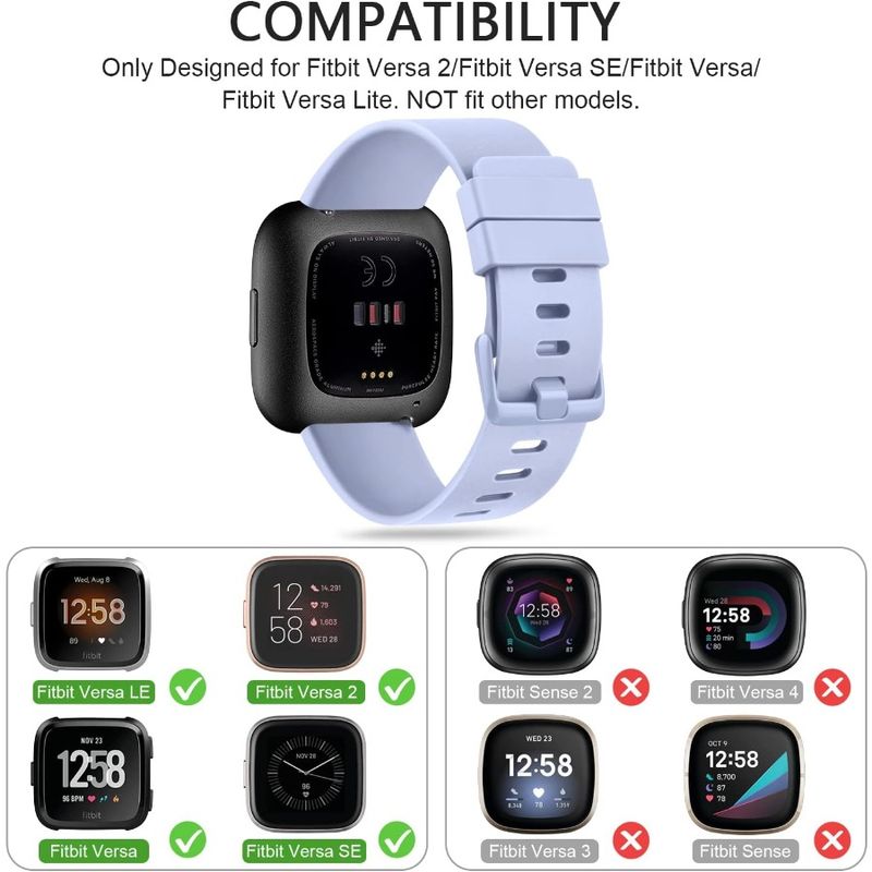 Sportbänder kompatibel mit Fitbit Versa 2, weiches Elastomer, mehrfarbig, Ersatzarmbänder für Fitbit Smart Watch_voghion.com