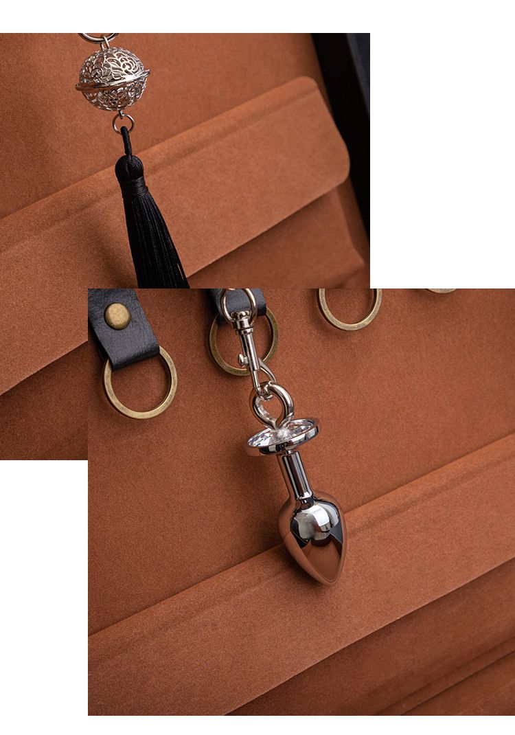 Black Wolf Metal With Brushes Crystal Beads Plug Handcuffs Prostate Massager Anal Vibrator Adult Toys Sex Store_voghion.com