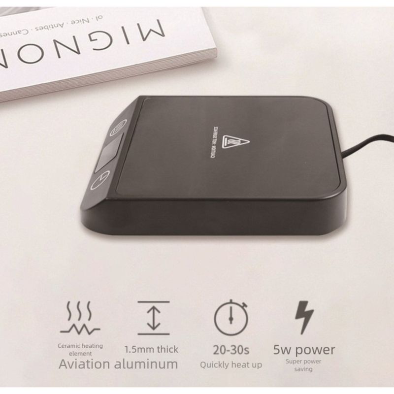 New Constant Milk Coffee Heater Six-Level Temperature Adjustment Timer Intelligent Heating Coaster 70 Degrees_voghion.com