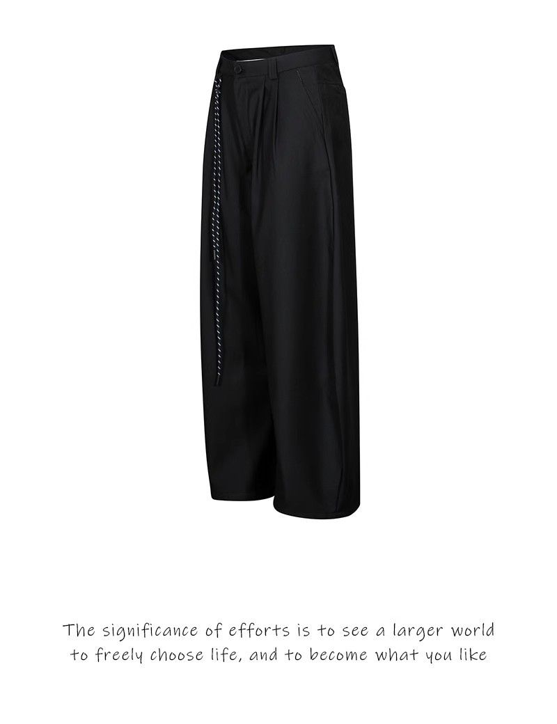 Unisex American Vintage Double-Pleat Trousers - Relaxed Fit Scythe Hem Pants With Clean Aesthetic & Fluid Drape_voghion.com