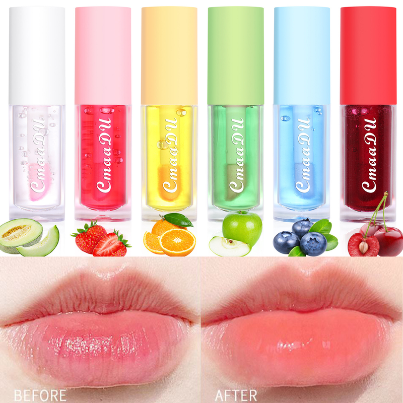 Brillant, décoloration de la température des lèvres des fruits, huile pour les lèvres, hydratant, réduisant le contour des lèvres, nourrissant, imperméable_voghion.com