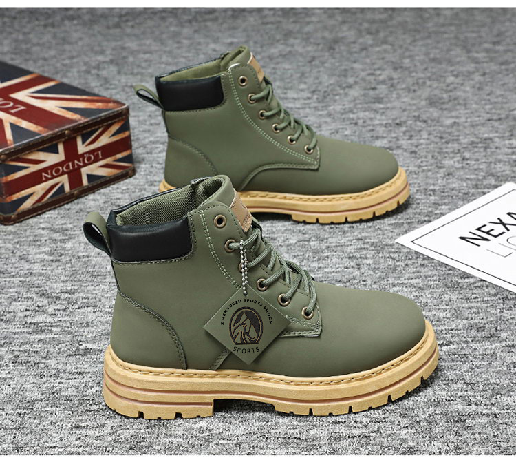 Botas Martin populares masculinas tamanho extra grande 48 botas masculinas estilo retrô britânico botas de trabalho de cano alto botas de couro_voghion.com
