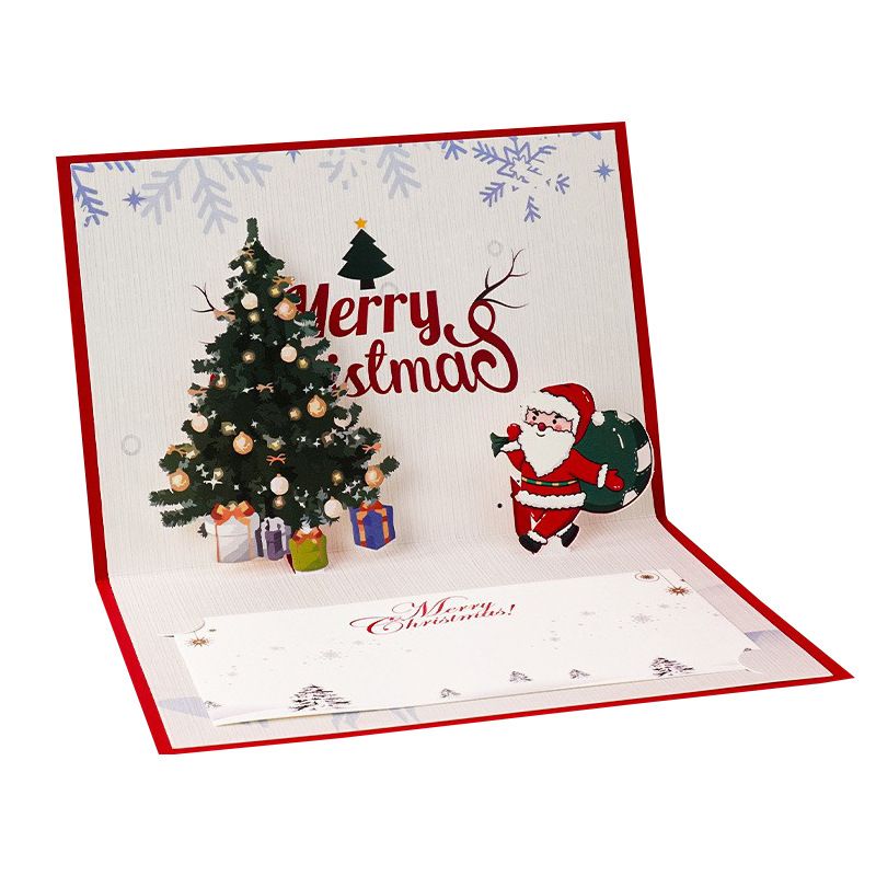 Christmas 3D Pop-Up Cards With Gold Foiling – Festive Holiday Greeting Cards For Family & Friends Custom Holiday Envelopes_voghion.com