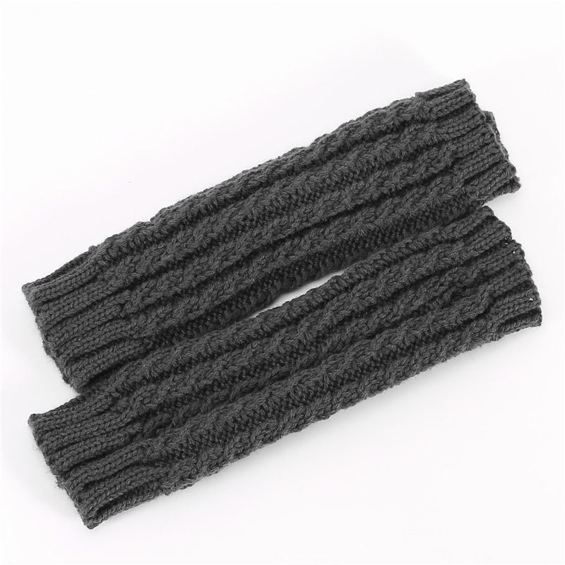 Fried Dough Twists Wrist Gloves Autumn Winter New Knitted Wool Warm Men And Women's Short Skiing Open Finger Sleeve_voghion.com