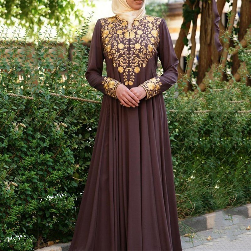Muslim Abaya Islamic Clothing For Women Dubai Kaftan Robe Dress Turkish Abaya Printed Robes Long Dress Elbise Traditional Cloth_voghion.com