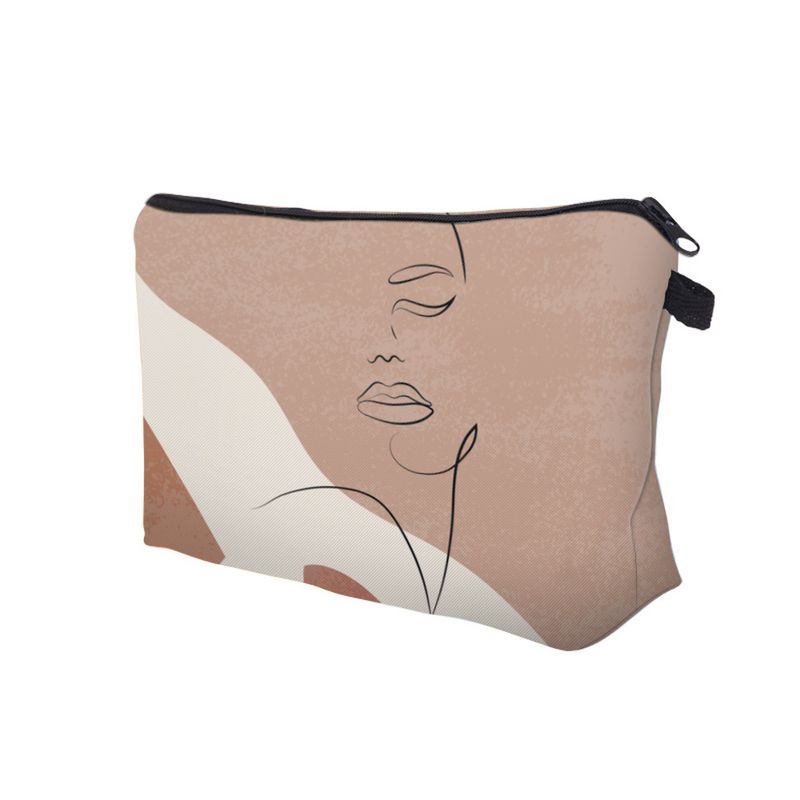 Neu Ins Style Art Line Face Print Kleine multifunktionale Make-up-Tasche für Damen_voghion.com