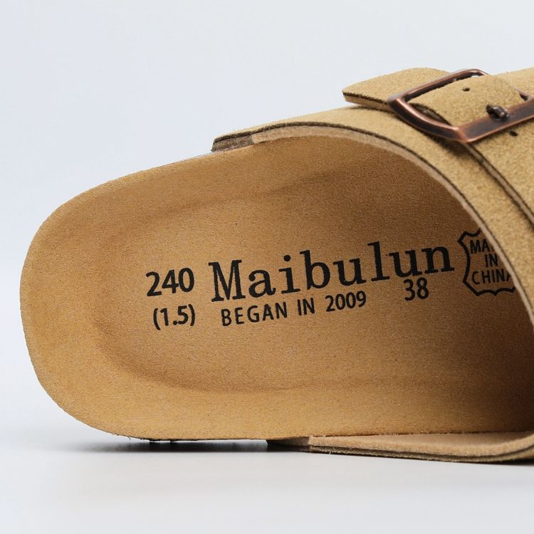 SHLIANG New Summer Men's Soft Wooden Slippers Couple Sandals Beach Shoes Outer Wear Leather Cross-Border Water Sandals Y0574_voghion.com