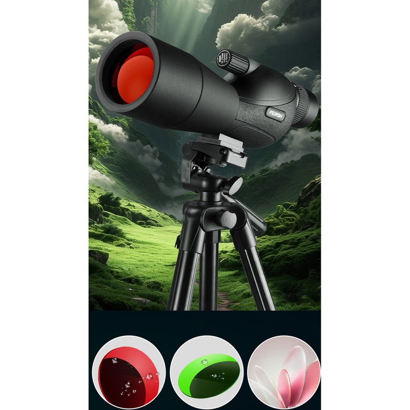 HED 25-75X60 Birdwatching Scope HD Low Light Night Vision A5 Multi-layer Purple Red Film Outdoor Targeting Monocular_voghion.com