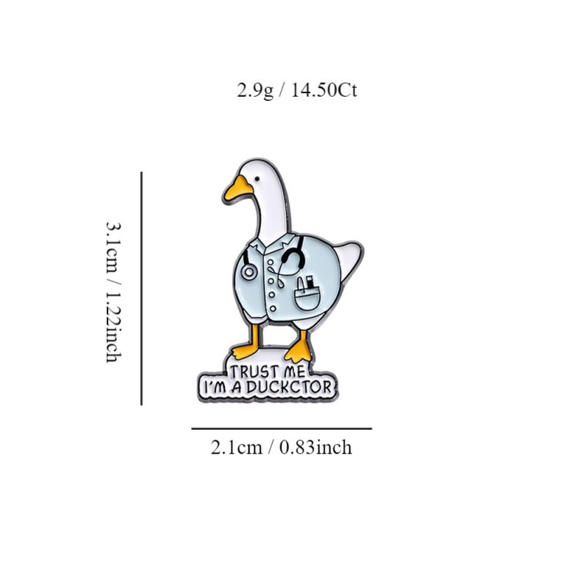 Neue Ente Arzt Legierung Emaille Brosche Cartoon Niedlichen Tier Abzeichen Kleidung Tasche Hut Zubehör_voghion.com