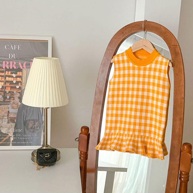 JINYONG – robe tricotée à la mode, sans manches, à volants, deux pièces, ensemble pull et jupe rouge Internet pour filles_voghion.com