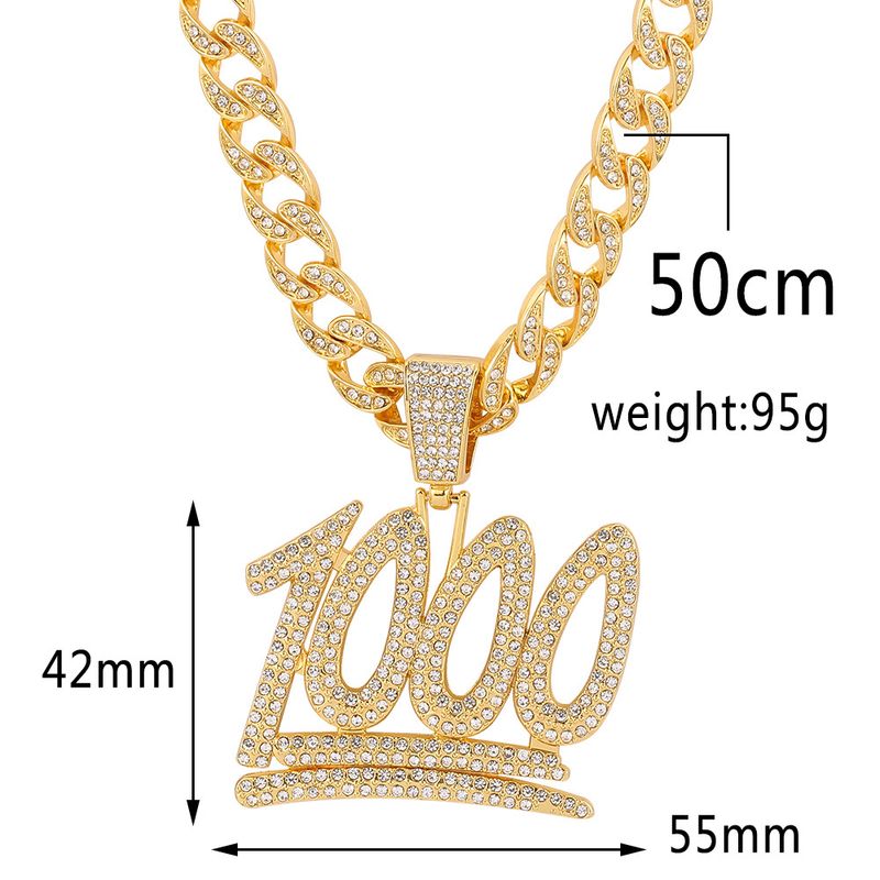 Collana con ciondolo a forma di numero e lettera, stile nuovo, accessori alla moda per uomo Hip-Hop_voghion.com