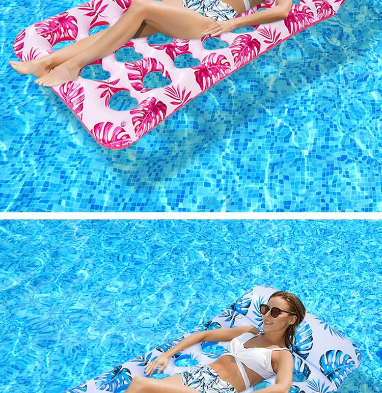 Aufblasbare Schwimmliege - Klappbare Rückenlehne mit Mesh-Netz für Pool, See & Strand_voghion.com