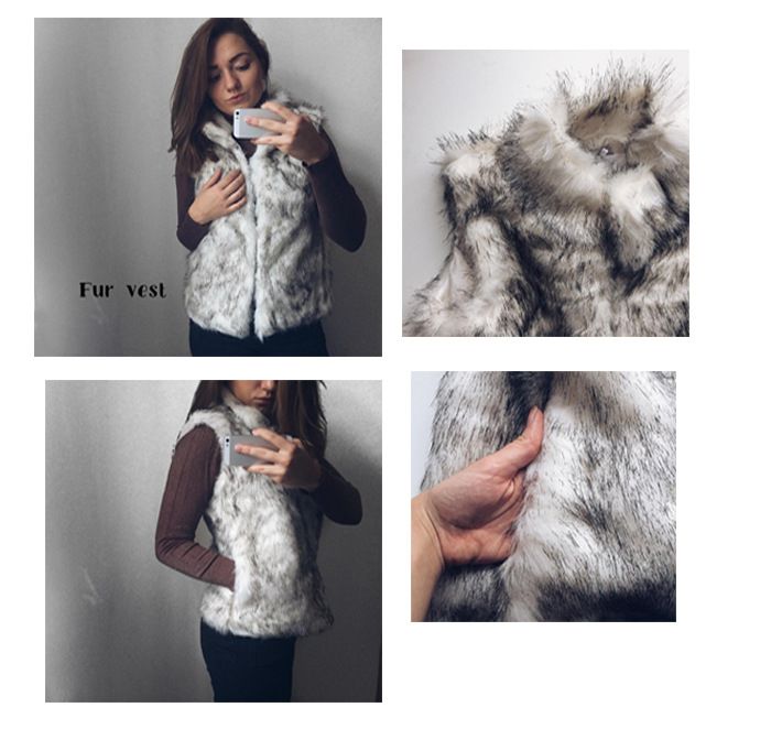 Nouveau gilet en fourrure d'automne et d'hiver européen et américain, gilet en fausse fourrure, col montant mi-long, veste en fausse fourrure, veste gilet_voghion.com