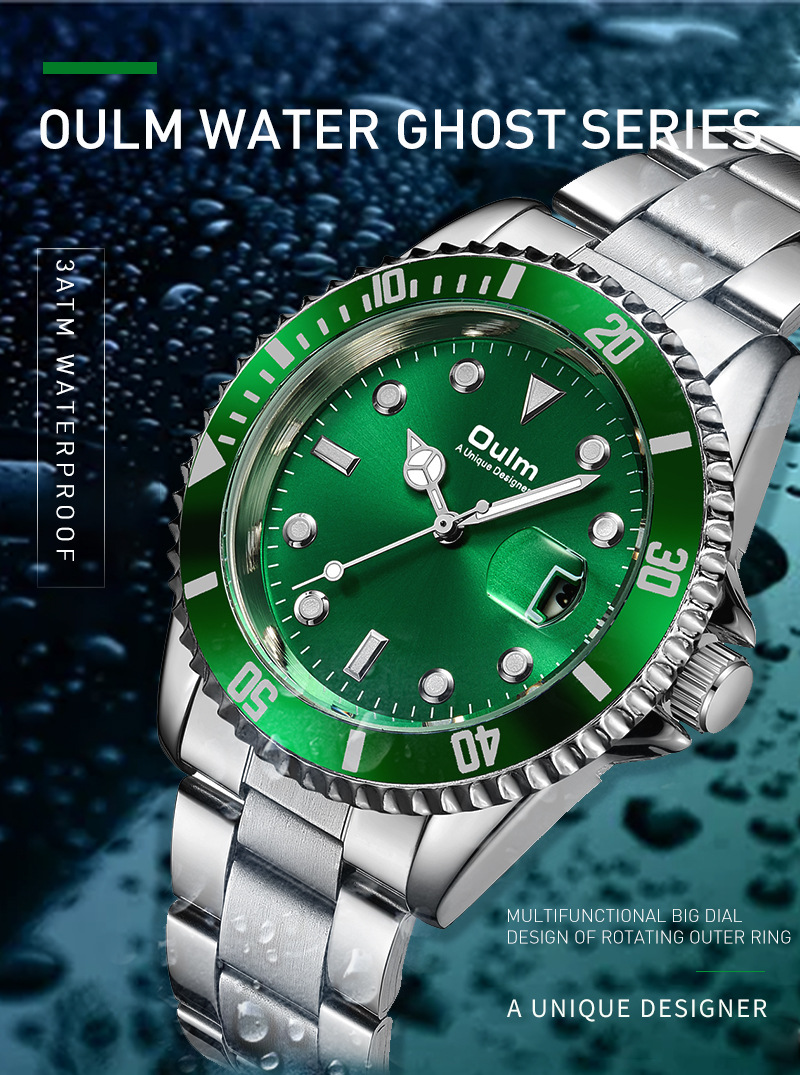Relógio esportivo masculino com mostrador luminoso, data e pulseira de aço inoxidável - Movimento de quartzo japonês, resistente à água, vidro mineral durável_voghion.com