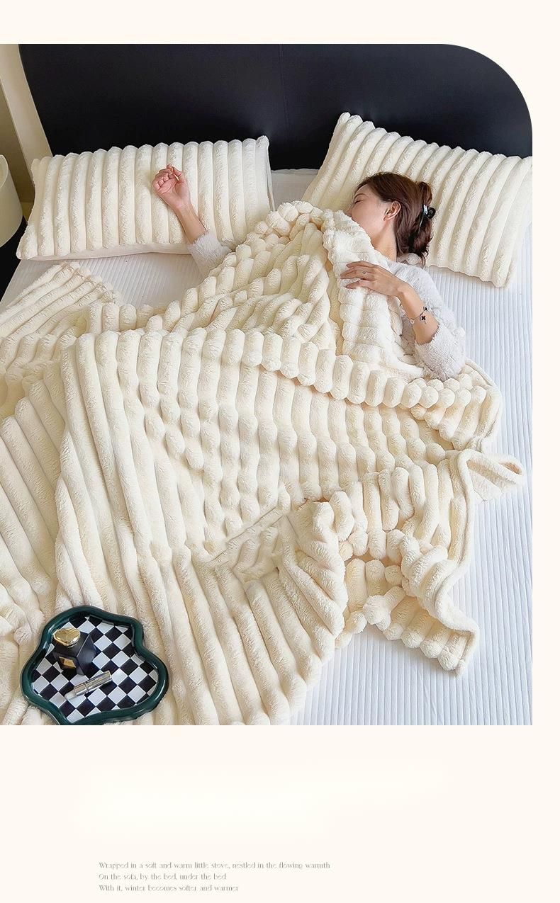 Kaninchenfell Multifunktionale Nickerchen Fleece Sommer Klimaanlage Kleine Sofa Überwurf Auto Decke_voghion.com