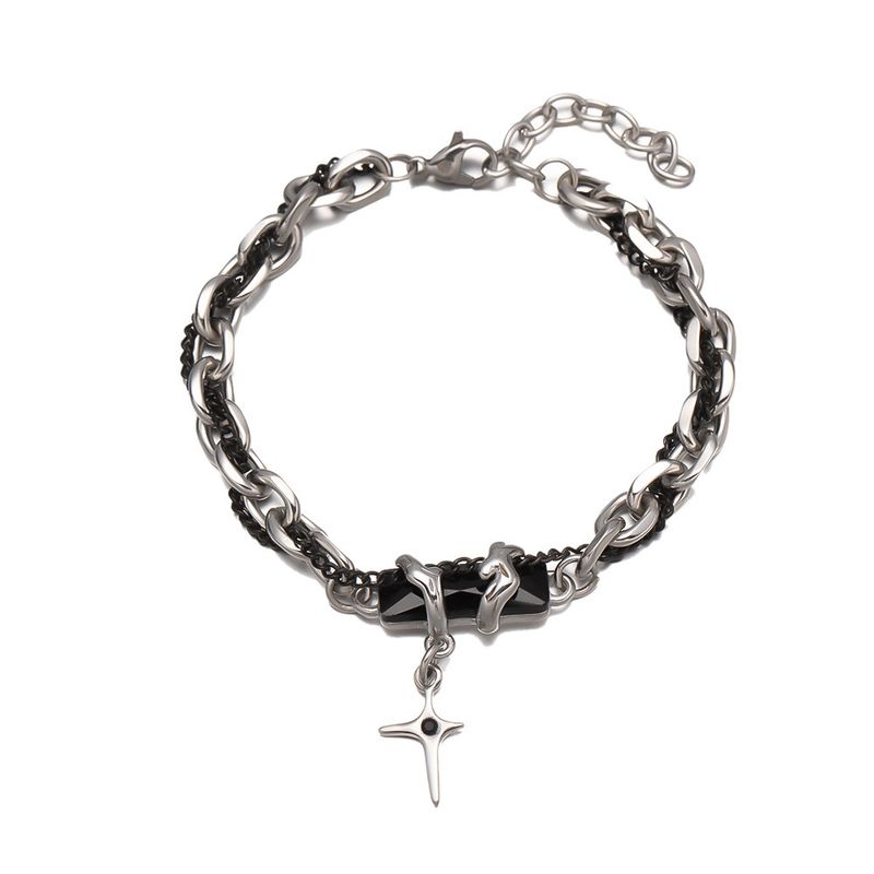 Mit Sternen umwickelter schwarzer Diamant für Männer und Frauen, leichter Luxus-Ins-Stil, Nischendesign, hochwertig, lichtecht, schlichter Kubaner_voghion.com