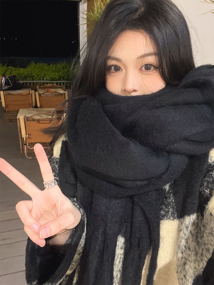 Nuova sciarpa scozzese spazzolata per le donne in inverno, di alta qualità e versatile, adatta per coppie di studenti, versione coreana, sciarpa spessa per gli uomini_voghion.com