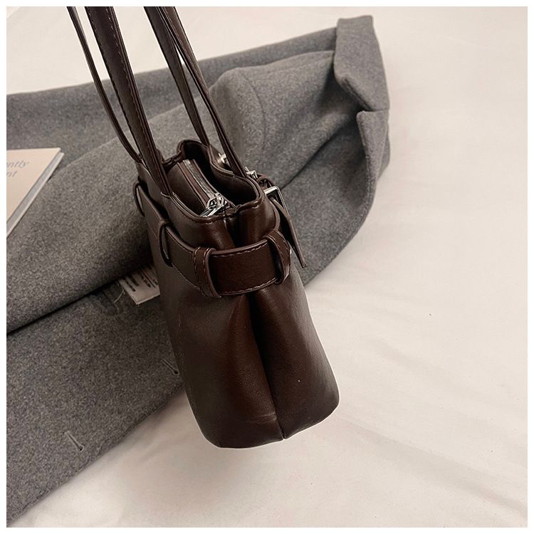 Tote Strukturierte Lässige Vielseitige Gürtelschnalle Schulter Nischendesign Pendlertasche_voghion.com