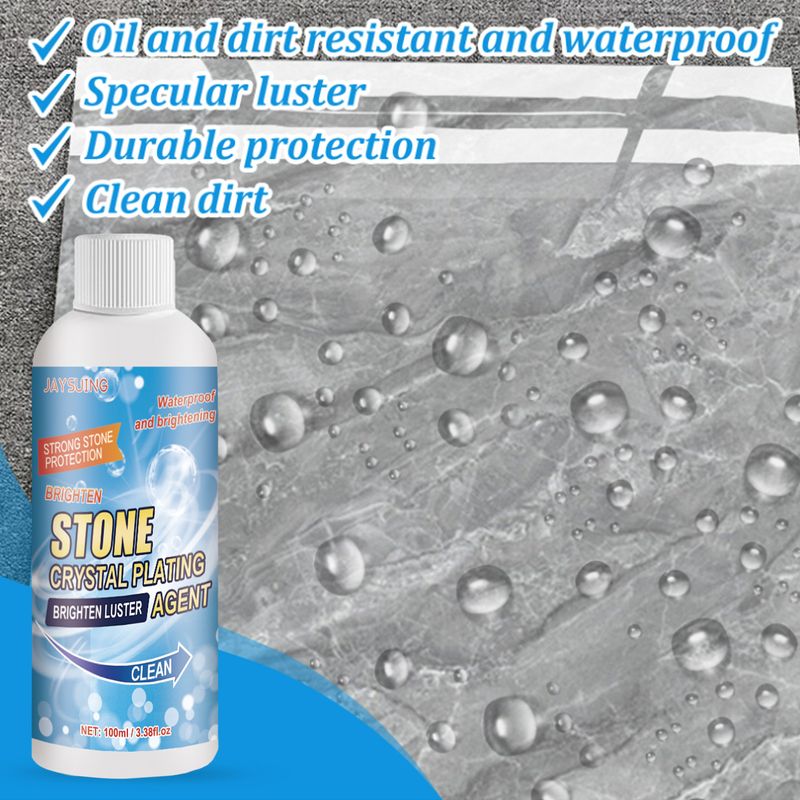 Stone countertop crystal plating agent, kitchen quartz tile scratch repair cleaning stains brightener_voghion.com