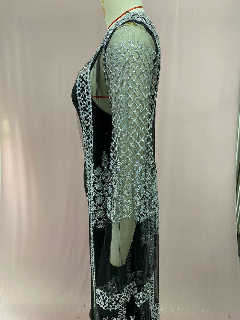 2025 New Women's Hot Stamping Sexy Shawl Two-piece Set For Banquet Fashion Evening Dress_voghion.com