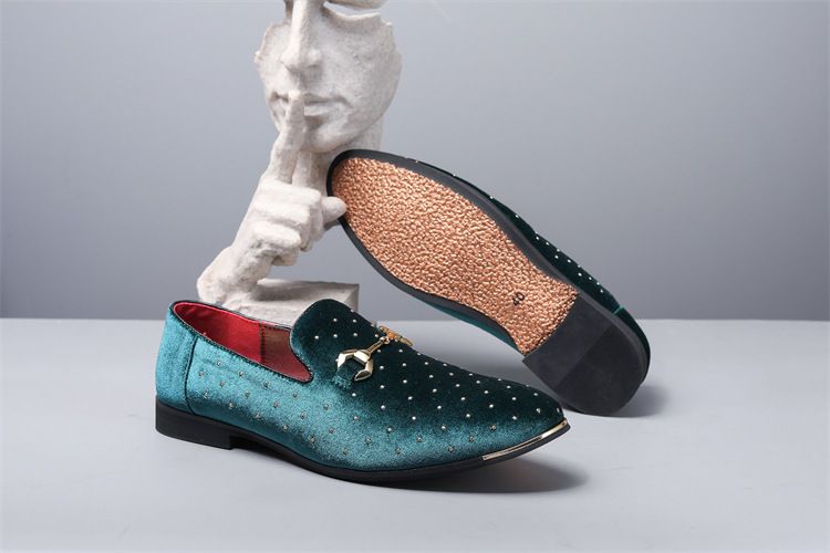 Forårs italienske blå lædersko af høj kvalitet til mænd, herresko i læder, brudesko, lakerede herreloafers, store størrelser: 39-49_voghion.com