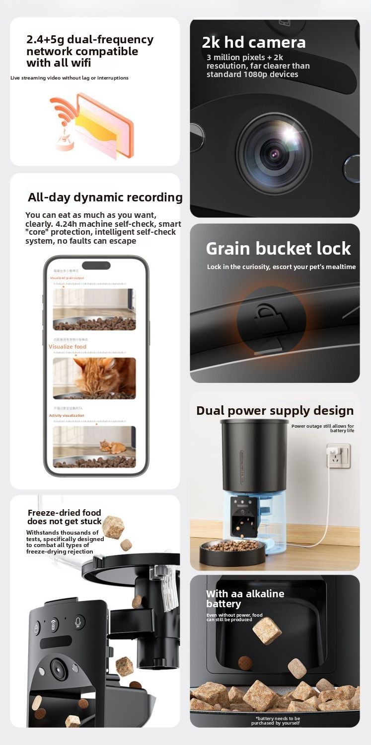 Distributeur automatique de nourriture sans fil Michi avec minuterie pour chiens et chats_voghion.com