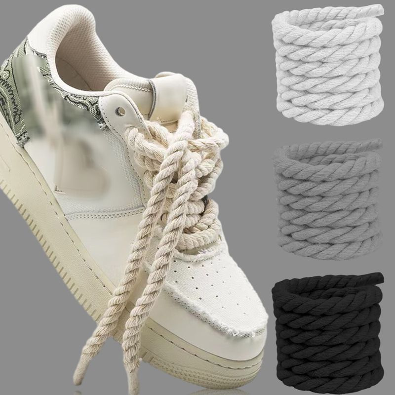 2 STK 120-160 CM Tjock bomull e Vävning Twisted Rep Fet Skosnören Dam Herr Sneakers Låg topp Canvas Skosnören Snören_voghion.com
