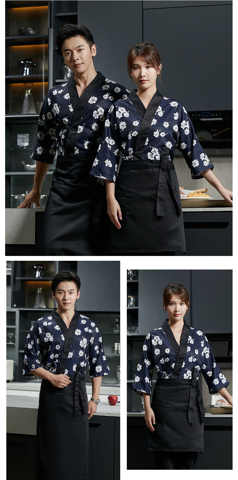 Men's Clothing Work Clothes, Japanese Restaurant Chef Clothes, Sushi Restaurant, Sashimi Barbecue Restaurant, Work Clothes, Kimono, Izakaya Clothes_voghion.com