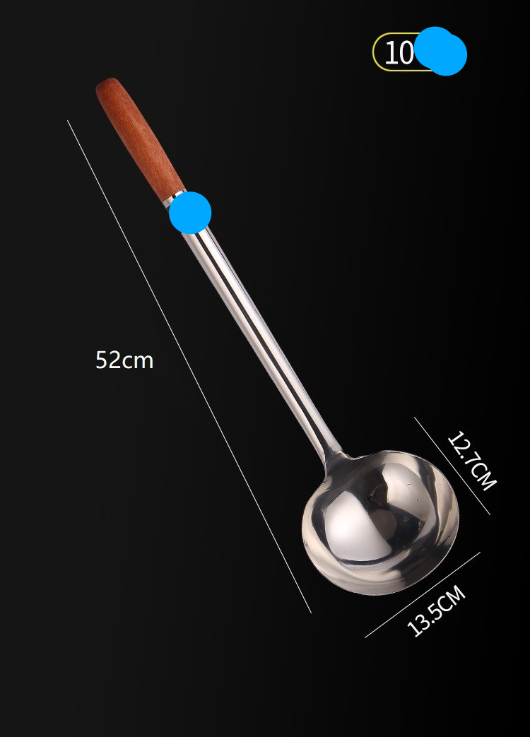 Pour un usage quotidien, manche allongé, spatule brillante spéciale Chef's Kitchen, pelle à mélanger, passoire en acier, cuisine_voghion.com