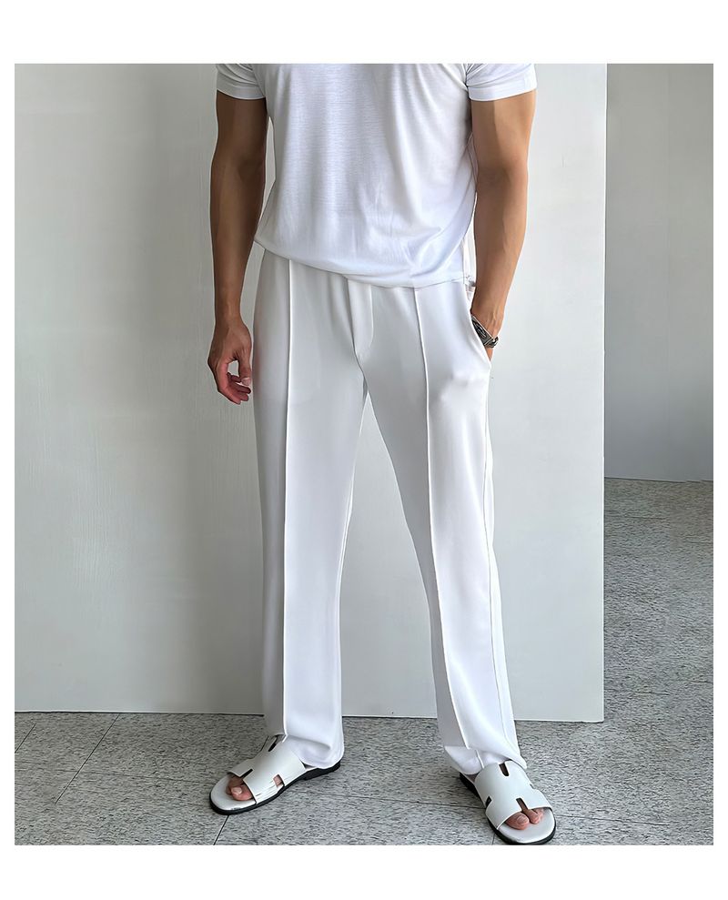 Herrenbekleidung Trainingssporthose Muskelmänner Lose Gerade Hose Helles Liniendesign Lässige Jogginghose Trend_voghion.com