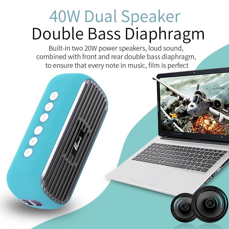 40W przenośny głośnik stereo typu C TWS Bluetooth z dźwiękiem DSP, dźwięk TF, zewnętrzny prezent na Boże Narodzenie i urodziny_voghion.com