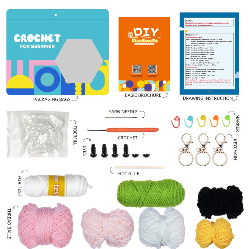 Instrucțiuni pentru produse noi, pachet de materiale de croșetat, cadou de tricotat, fir de lână, lucrat manual, bile de fire DIY, ornamente pentru păpuși_voghion.com