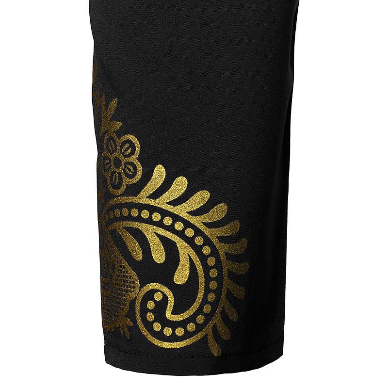 Herre Casual Fashion Bronzed Pullover skjorte Tuten Lang skjorte Muslin Lige skjorte_voghion.com