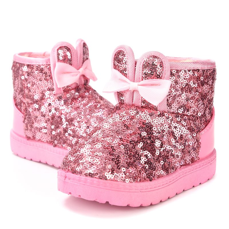 Kids Winter Boots With Sparkly Sequins – Warm & Stylish Snow Boots For Girls (Sizes 21-38, Black/Pink/Rose)_voghion.com