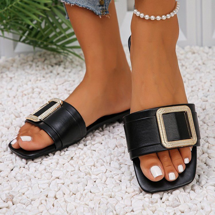 Sandali con fibbia quadrata, semplici e alla moda, di grandi dimensioni, estivi, nuovi, per le donne_voghion.com