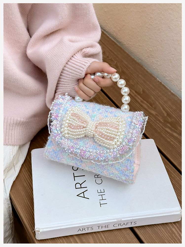 Andralyn Bērnu soma Modes plecu soma karikatūra Pearl Bow Crossbody Bag Mini Princess Zero Wallet_voghion.com