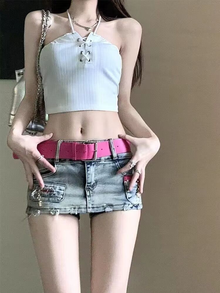 Women's Clothing Shorts low waist sexy A-line package buttock skirt miniskirt woman_voghion.com