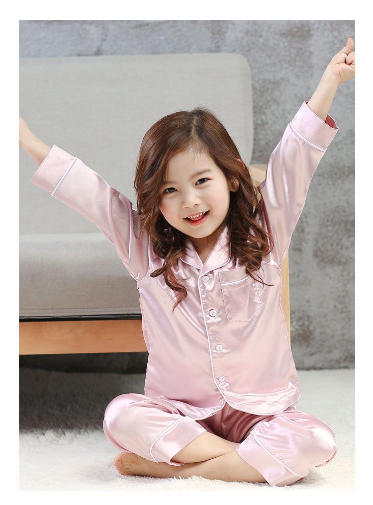 Roupas de bebê para meninas pijamas primavera seda gelo conjunto de homewear infantil pijamas para meninos adolescentes_voghion.com